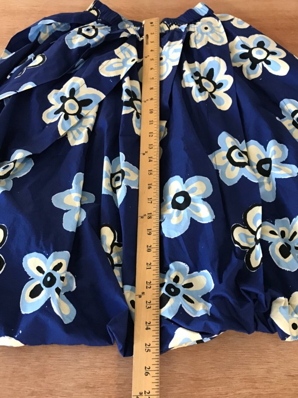 Uniqlo x Marni Balloon Shape Skirt Women XXS Blue Floral Lined Elastic Waist - Picture 5 of 11